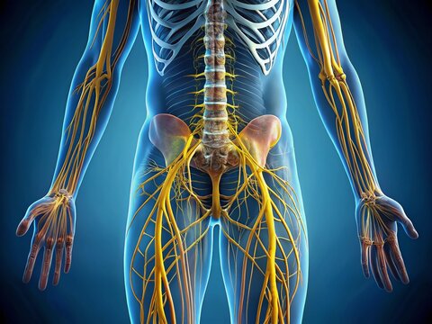 Human Sciatic Nerve Anatomy: Detailed Medical Illustration