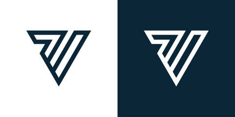 The logo icon initials P and V are simple triangles. Icon logo, simple logo, vector logo, illustration.