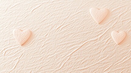 Obraz premium Three Peach Hearts on Textured Background