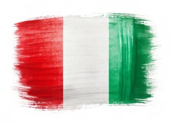 Italian Flag Brush Stroke, Isolated White Background: Architectural Photography Stock Image