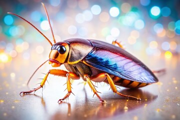 Fototapeta premium Isolated Cockroach with Bokeh Background - High-Resolution Stock Photo