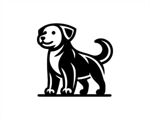 Obraz premium Silhouette Dog logo design icon symbol vector illustration.
