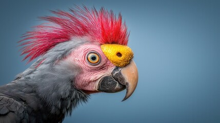 Fototapeta premium A close up of a parrot with a red mohawk on its head