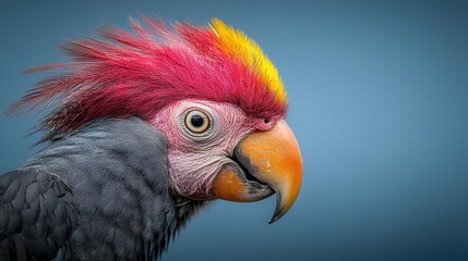 Fototapeta premium A parrot with a bright red and yellow mohawk on its head