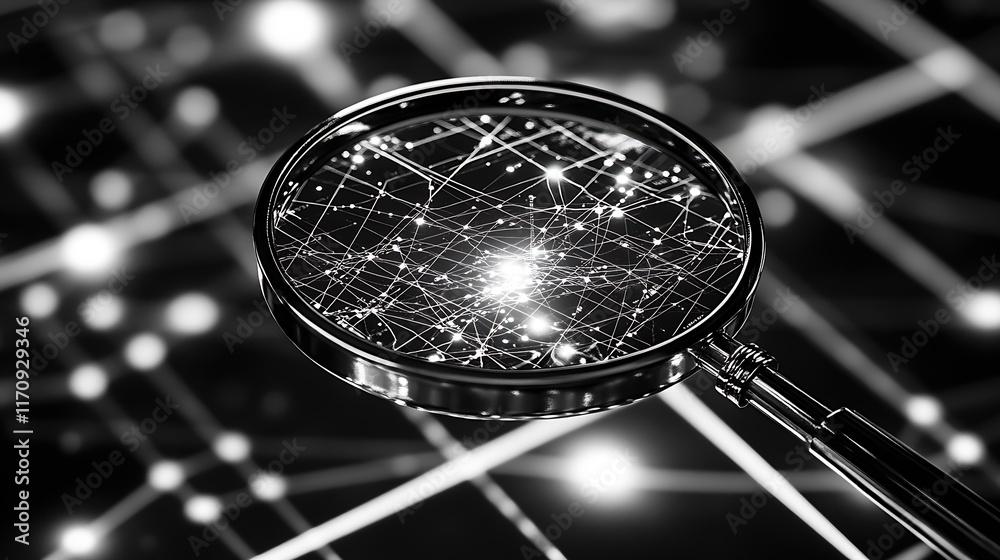 Poster Intricately Connected Digital Nodes Representing Advanced Technology and Modern Communication Systems : Generative AI