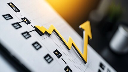 Investments and Strategy, Risk and Reward Concept. Business Growth Graph with Arrow and Positive Trend