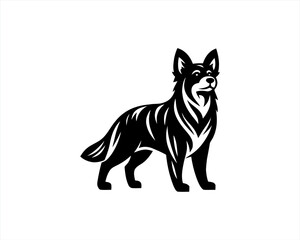 Silhouette Dog logo design icon symbol vector illustration.