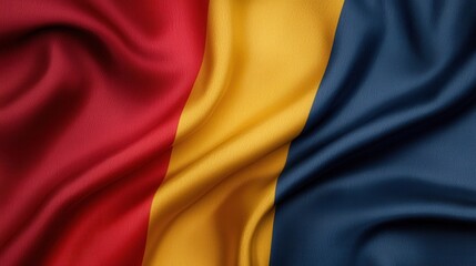 Fototapeta premium the flag of romania is waving in the wind