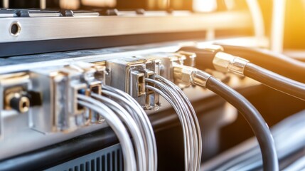 Obraz premium Detailed Wiring Installation in a Modern Home