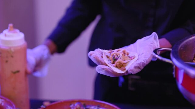 Homemade kebab or barbecue. Turkish Wrap.