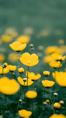 Obraz premium Vibrant Yellow Flowers Field