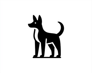Silhouette Dog logo design icon symbol vector illustration