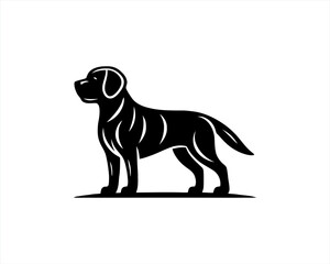 Obraz premium black and white dog