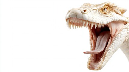 Obraz premium A close up of a dinosaur head with its mouth open