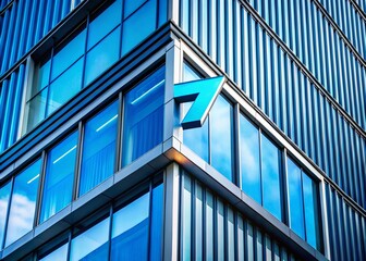 Obraz premium Lean Manufacturing Process Optimization: Blue Productivity Symbol in Modern Office Building