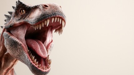 Obraz premium A close up of a dinosaur with its mouth open