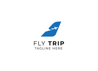 Private travelling jet logo design. Airplane logo for tourist and travel.