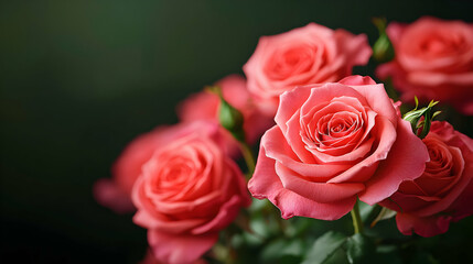 Obraz premium Vibrant pink roses garden setting floral photography natural light close-up beauty of nature