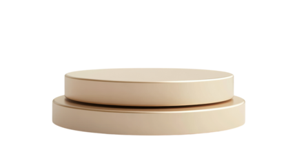 Stylish and Elegant Beige Product Podium Stage with a Cylinder Shape for Showcasing Products in Events and Presentations.