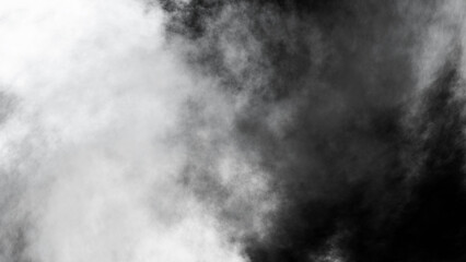 White fog or smoke on black background.	