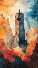 Naklejka premium The Lonely Tower, Delusional Disorder