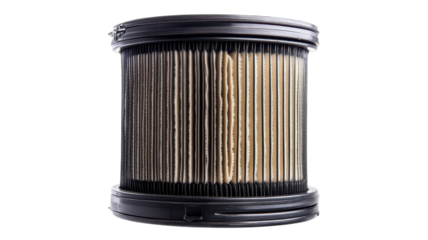 High-Quality Car Filter Isolated on Transparent Background for Automotive Parts and Maintenance Artwork or Marketing Uses.