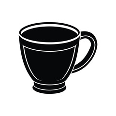a cup silhouette vector on white backgrount.eps