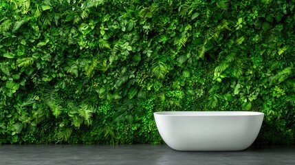 Fototapeta premium A white bathtub sitting in front of a green wall