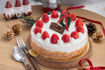 いちごと生クリームのクリスマスケーキ