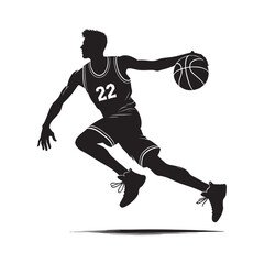 basketball player jumping stylized vector silhouette