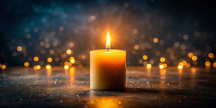 Low Light Veladora Photography: Glowing Candle in Darkness