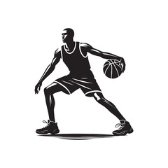basketball player jumping stylized vector silhouette