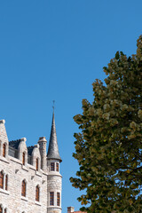 Gaudí Casa Botines Museum in the city of León, a passageway on the French Way of St. James in Spain in 2024