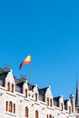 Gaudí Casa Botines Museum in the city of León, a passageway on the French Way of St. James in Spain in 2024
