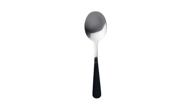 High-Quality Empty Steel Tablespoon Isolated on a Transparent Background for Culinary and Kitchenware Design Projects.