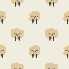 Sheep abstract cartoon so cute. Pattern seamless vector illustration.  
