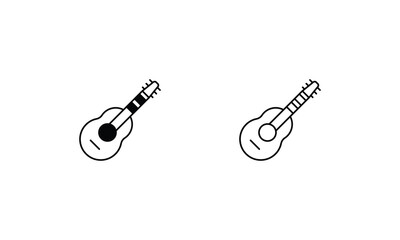 Guitar  icons set vector stock illustration