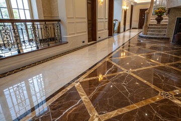 Obraz premium Luxurious Epoxy Resin Marble Flooring: Modern, Durable, & Elegant Home Design