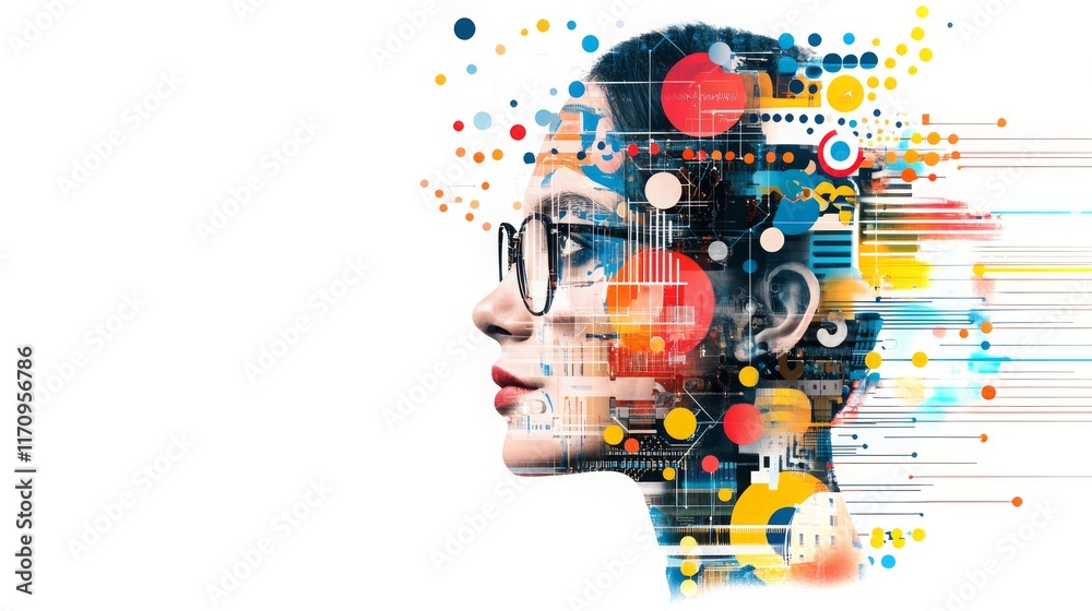 Poster innovative fusion of ai robotics and data science showcased in dynamic visual representation