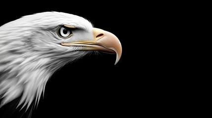 Obraz premium A bald eagle with a black background