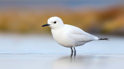 Obraz premium A white bird standing on top of a body of water