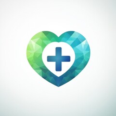 Obraz premium A stylized heart symbol with a medical cross, representing health and wellness.
