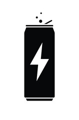 aluminum energy drink soda pop can simple symbol silhouette vector on transparent background
