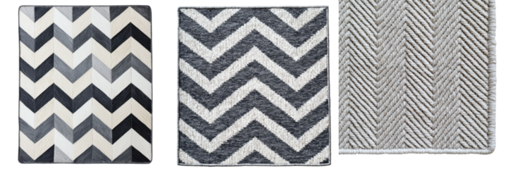 A collection of various monochromatic geometric patterns including chevron herringbone and other abstract designs in shades of black white and gray