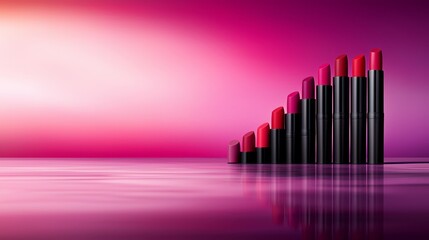 Obraz premium A row of lipsticks sitting on top of a table