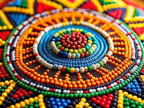Macro Photography: South African Tribal Art, Close-up Details of Zulu Craftsmanship