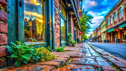 Fototapeta premium Macro Photography: Vibrant Details of Braddock Shopping Center Architecture & Textures