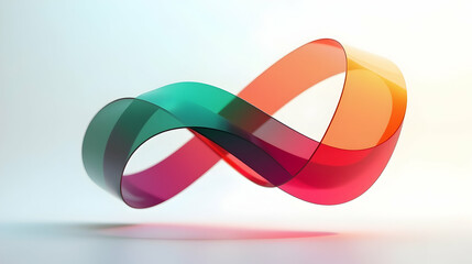 Vibrant hues intertwine, forming an elegant infinity symbol against a bright backdrop. A captivating interplay of color and form.