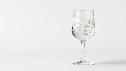 Elegant floral goblet display white background drinkware photography