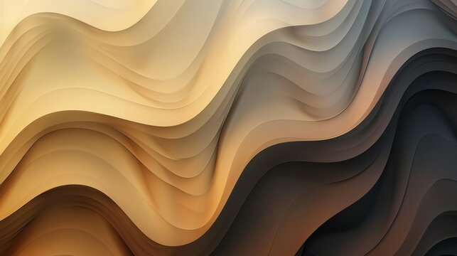 Абстрактний градієнтний фон з атласною текстурою в бежевих тонах від світлого до темнішого для веб-дизайну, банерів, обкладинок та презентацій